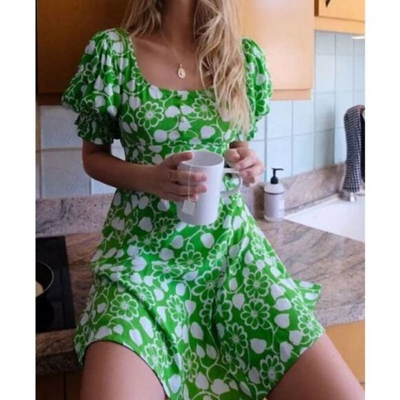 Faithfull the Brand La Berben Mini Dress Cleo Floral Print Dress NWT Sz. 4 - Picture 1 of 9